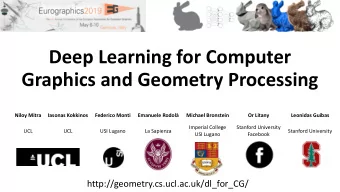 Deep Learning for Computer  Graphics and Geometry Processing  Niloy Mitra  Iasonas Kokkinos