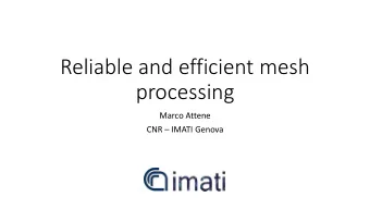 Reliable and efficient mesh  processing  Marco Attene CNR  IMATI Genova  The National Research