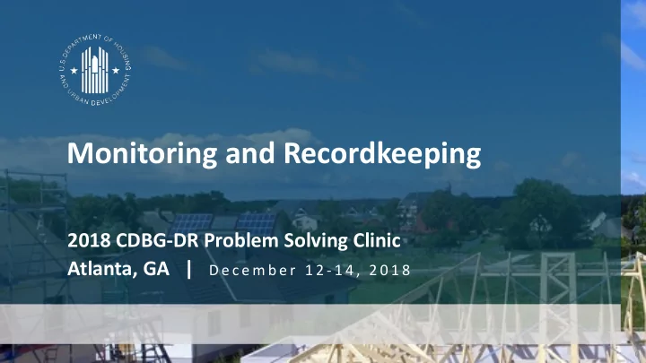 monitoring and recordkeeping