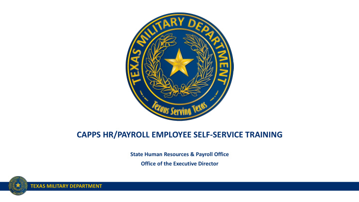 capps hr payroll employee self service training