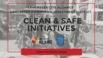 CLEAN &amp; SAFE  INITIATIVES  Oc  October  er 2  2019 Me  Mercha  hant  nt Me  Meeting  ng