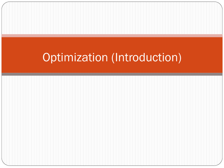 optimization introduction optimization