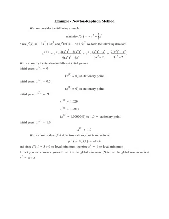 Example - Newton-Raphson Method  We now consider the following example:  3 x 3 - x 4  ( )  -  -  f