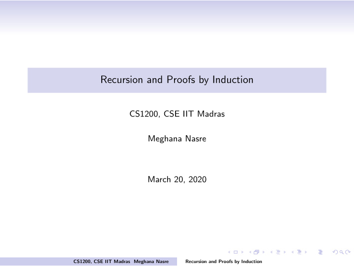 recursion and proofs by induction