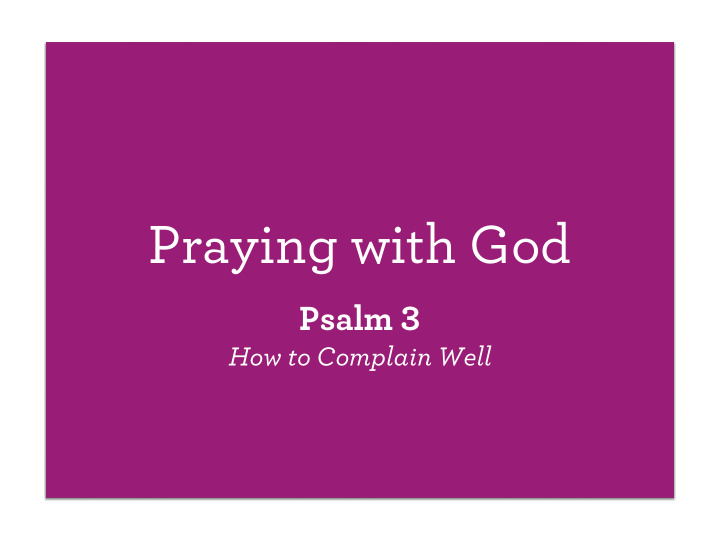 praying with god