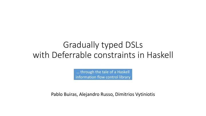 with deferrable constraints in haskell
