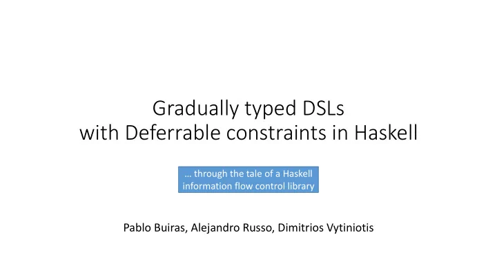 with deferrable constraints in haskell
