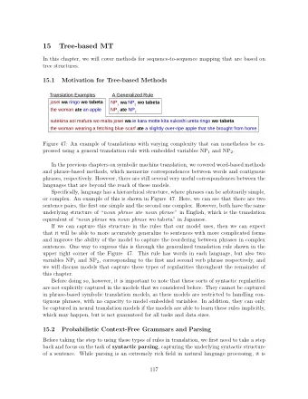 15  Tree-based MT  In this chapter, we will cover methods for sequence-to-sequence mapping that are