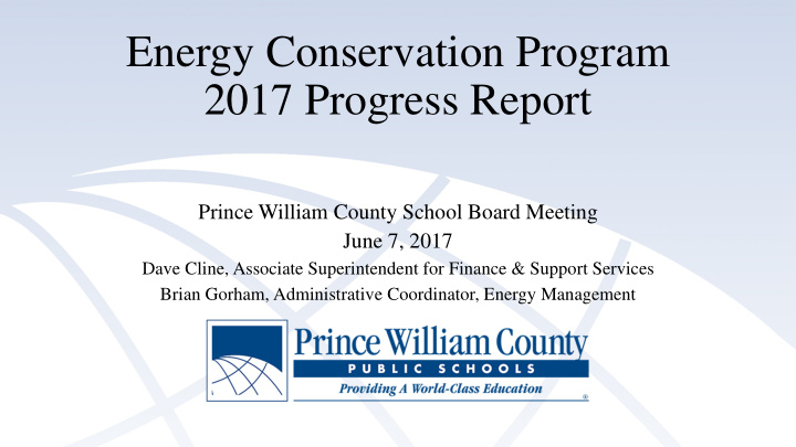 energy conservation program 2017 progress report