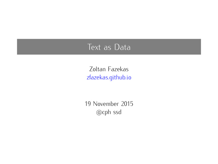 text as data