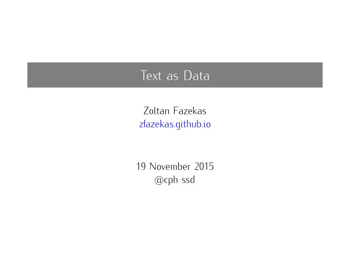 text as data