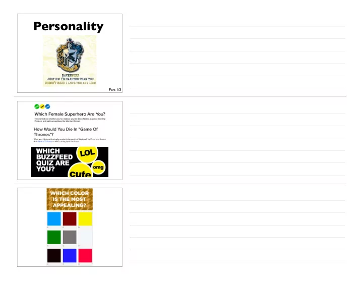 personality