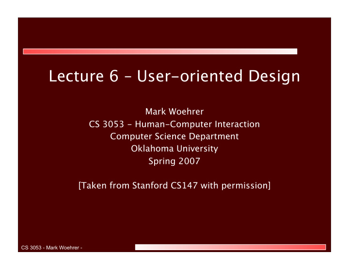 lecture 6 user oriented design