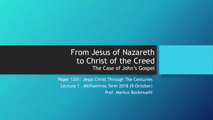 from jesus of nazareth