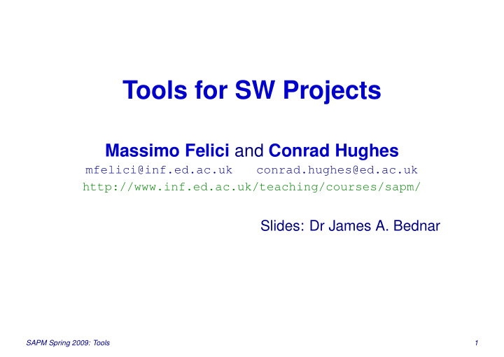tools for sw projects