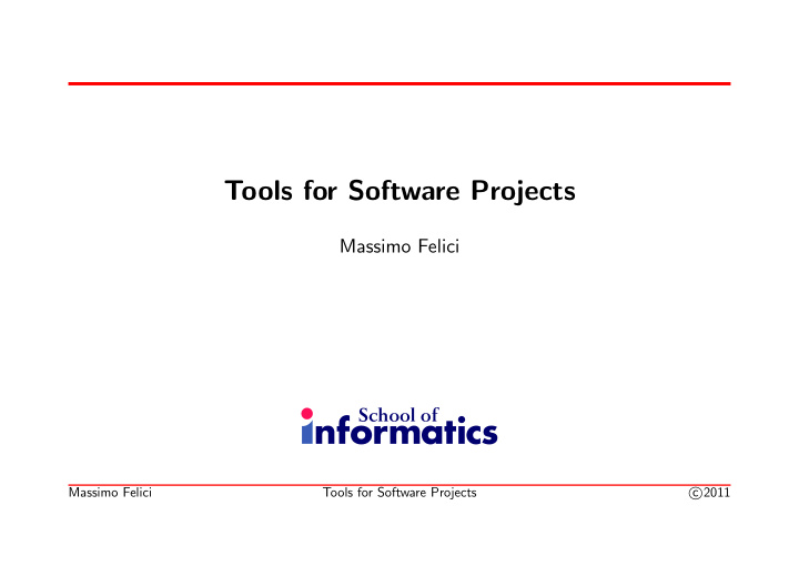 tools for software projects