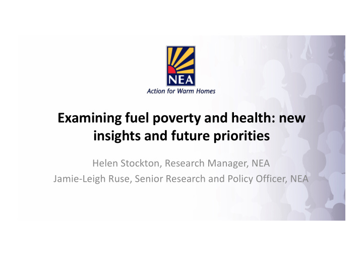 examining fuel poverty and health new insights and future