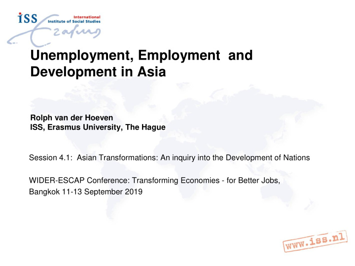 unemployment employment and development in asia