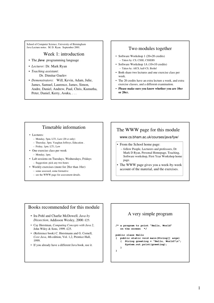 two modules together week 1 introduction