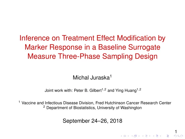 inference on treatment effect modification by marker