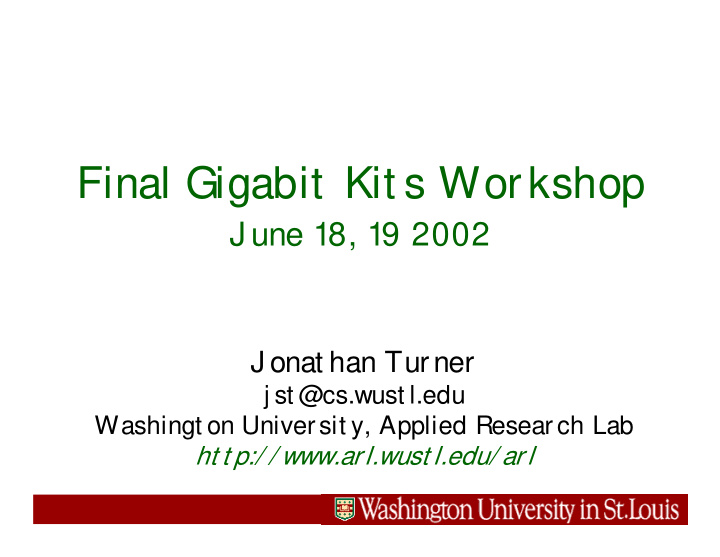 final gigabit kit s workshop