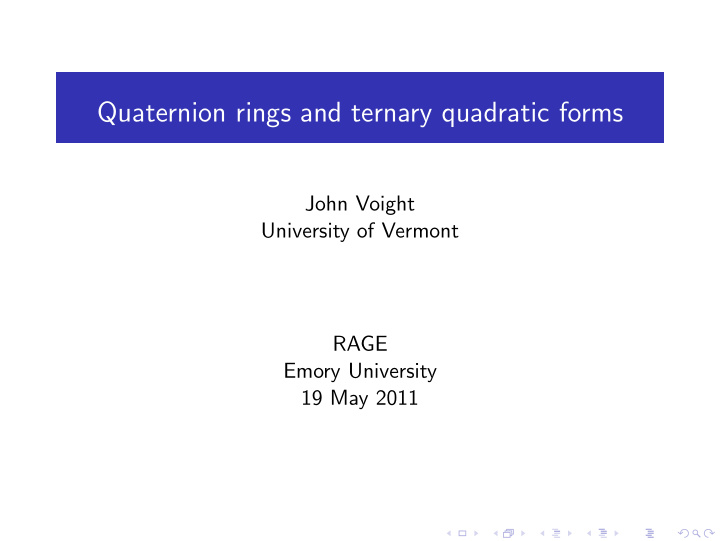 quaternion rings and ternary quadratic forms