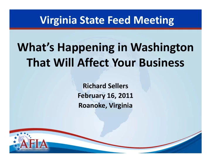 what s happening in washington that will affect your