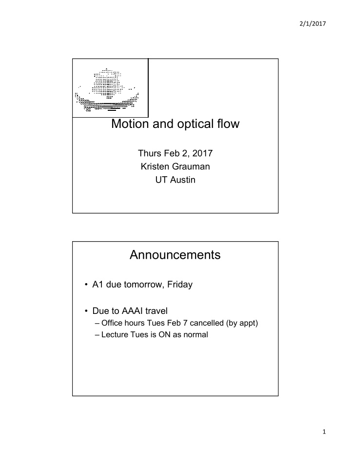 motion and optical flow