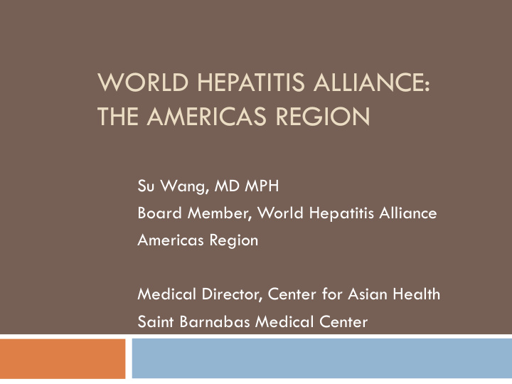 world hepatitis alliance the americas region