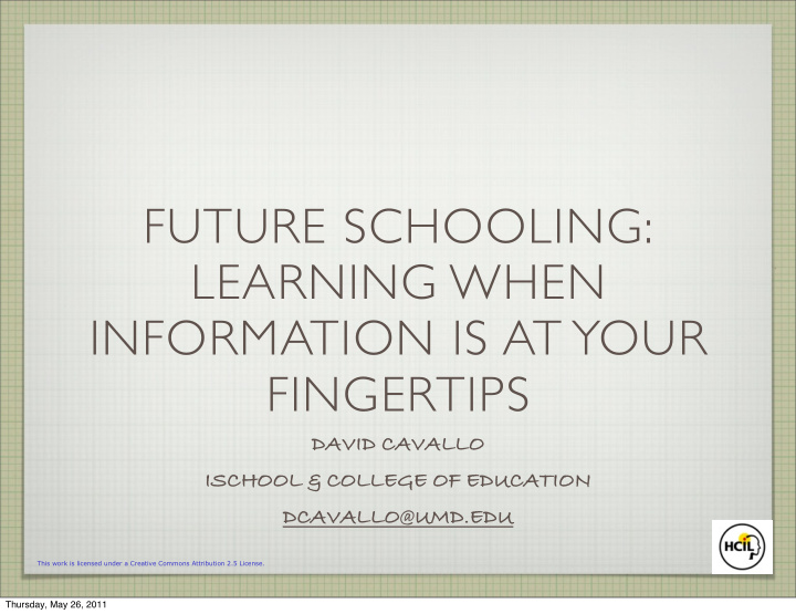 future schooling learning when information is at your