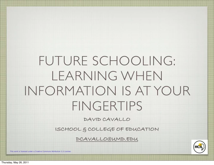 future schooling learning when information is at your