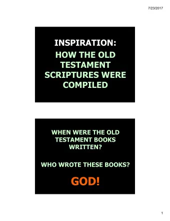 GOD!  1  7/23/2017 THE BASF  FOUNDATION   THE FOUNDATION -- That the book  currently known as