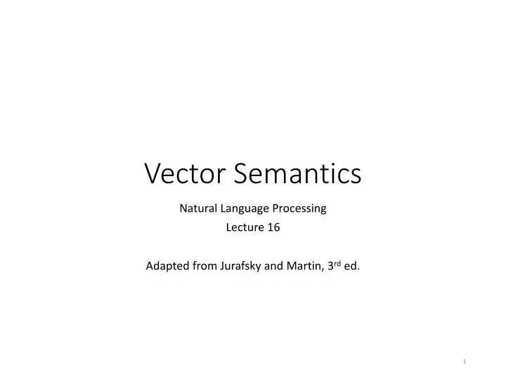 vector semantics