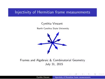 Injectivity of Hermitian frame measurements  Cynthia Vinzant  North Carolina State University