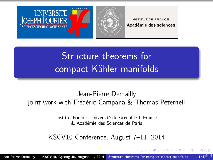 structure theorems for compact k ahler manifolds