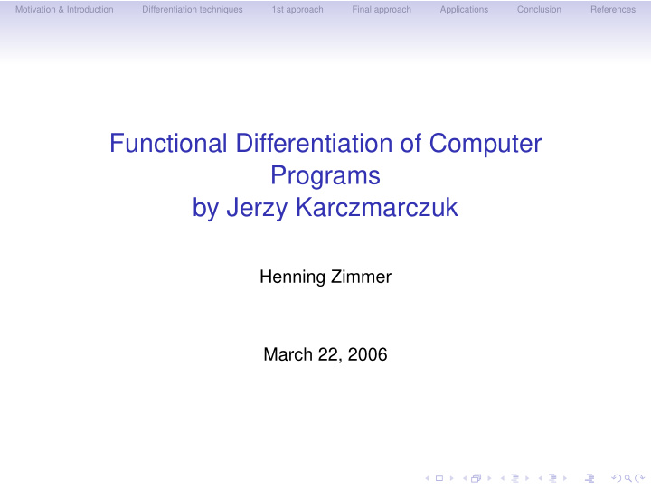 functional differentiation of computer programs by jerzy