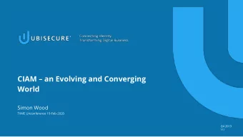 CIAM  an Evolving and Converging  World  Simon Wood  TIIME Unconference 19-Feb-2020  Q4 2019
