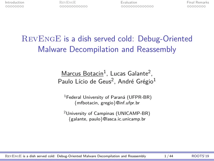 revenge is a dish served cold debug oriented malware