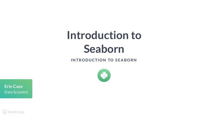 introduction to seaborn