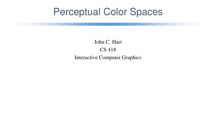 perceptual color spaces