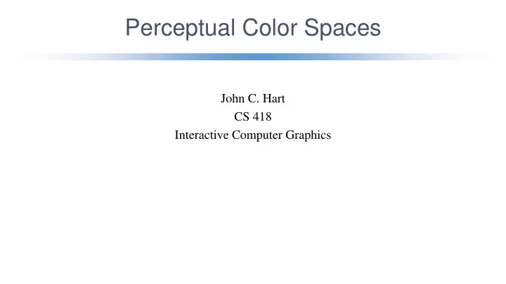 perceptual color spaces