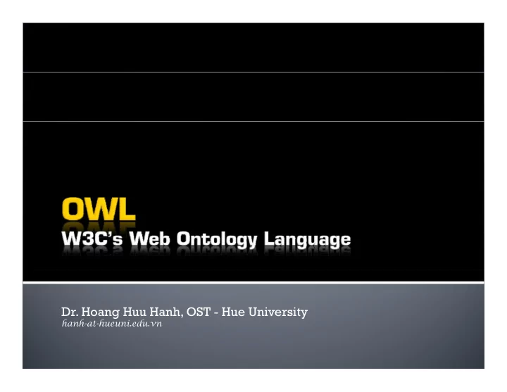 dr hoang huu hanh ost hue university