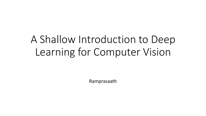 learning for computer vision
