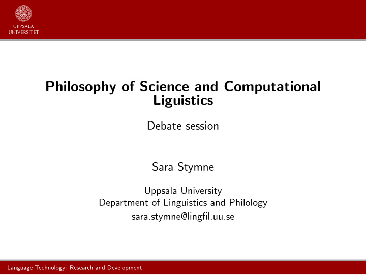 philosophy of science and computational liguistics