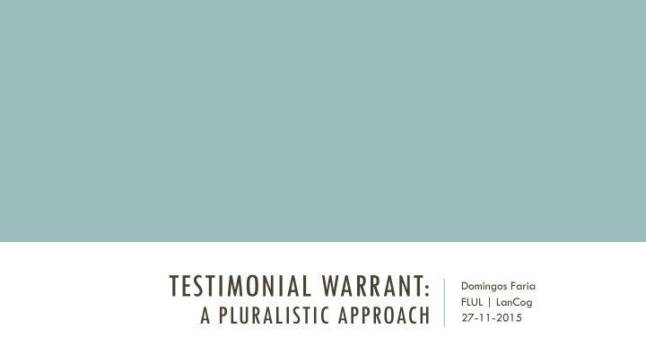testimonial warrant