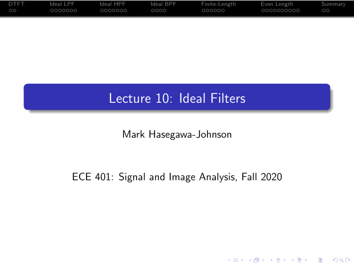 lecture 10 ideal filters