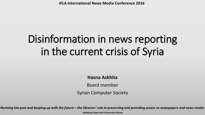 disi sinform rmati tion i in n ne news r rep eporti rting