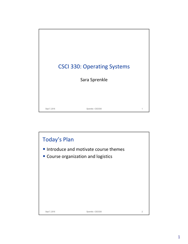 csci 330 operating systems