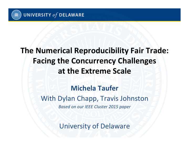 the numerical reproducibility fair trade facing the