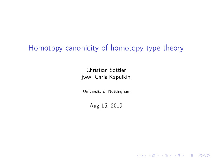 homotopy canonicity of homotopy type theory